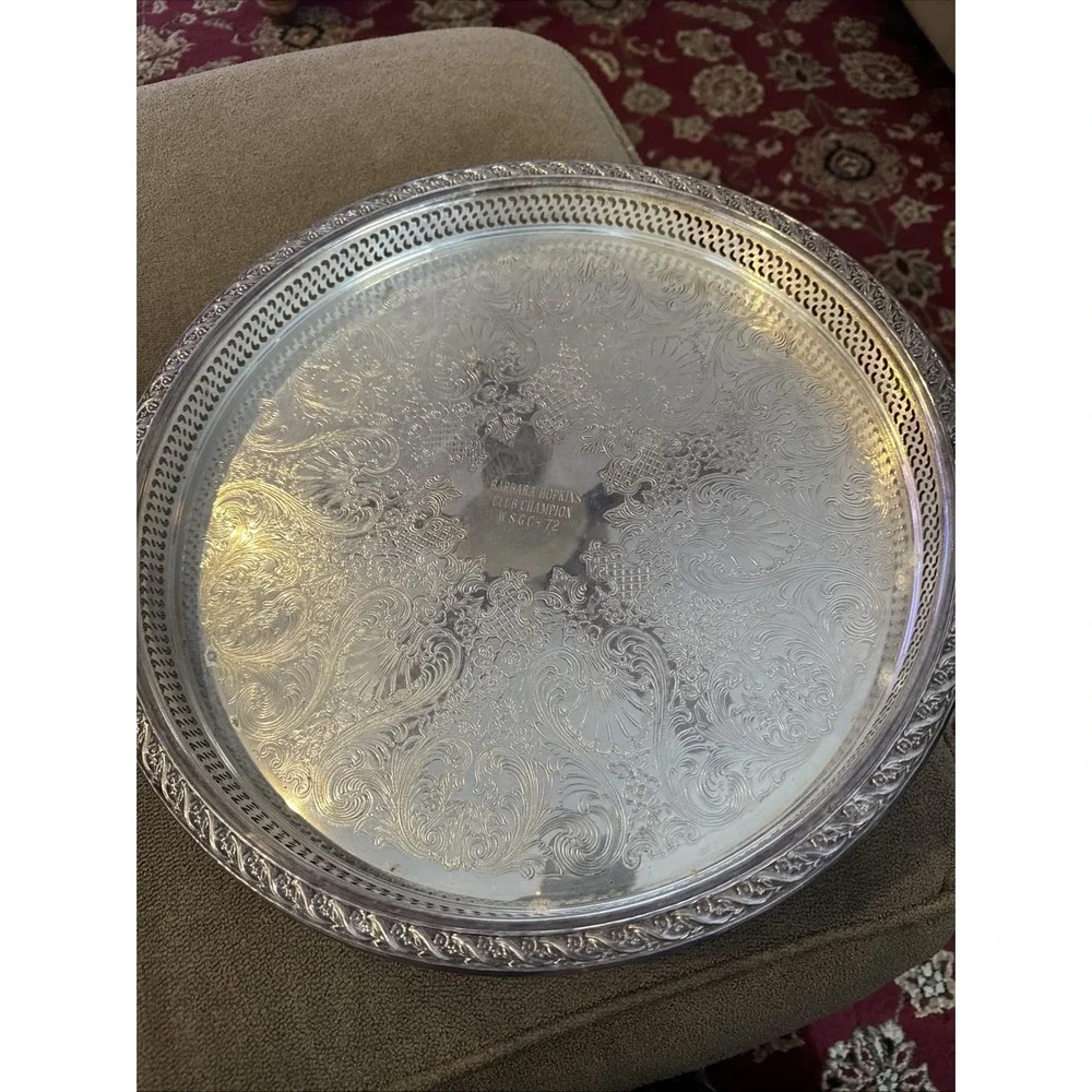 VTG Silver Plated Lazy Susan 15